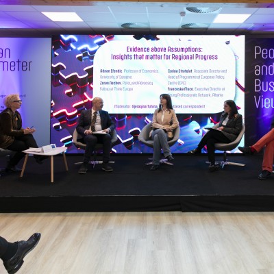 Panel discussion on Balkan Barometer 2025 data presented in Brussels on 11 December 2025 (Photo: RCC/Laure Geerts)