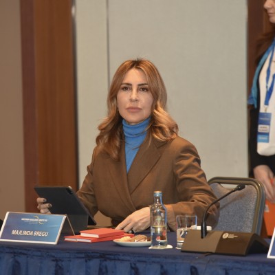 The Secretary General of the Regional Cooperation Council (RCC), Majlinda Bregu, took part at the Western Balkans Meets EU, a WB leaders' meeting in Skopje on 22 January 2024 (Photo: RCC/Dimitar Miladinov)