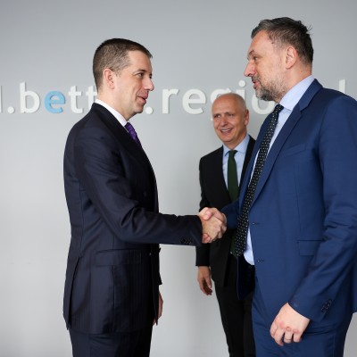 Ministers of Foreign Affairs of Serbia, Marko Djuric and Bosnia and Herzegovina, Elmedin Konakovic at the meeting on regional cooperation hosted by Secretary General of the Regional Cooperation Council Amer Kapetanovic on 18 February 2026 in Sarajevo (Photo: RCC/Armin Durgut) 