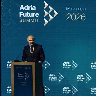 Secretary General of the Regional Cooperation Council (RCC), Amer Kapetanović, at the opening of the Adria Future Summit in Tivat on 22 April 2026 (Photo: Courtesy of Adria Future Summit)
