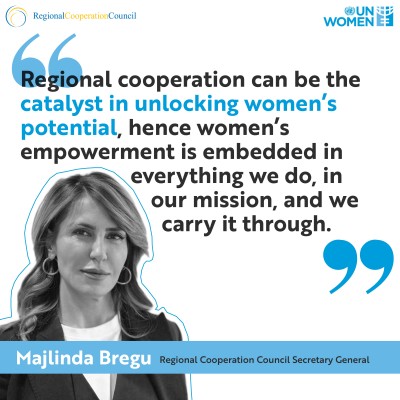 RCC Secretary General Majlinda Bregu (Visual: RCC/UN Women)