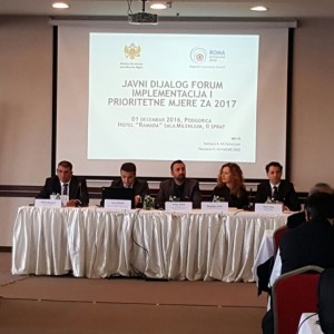 Roma Integration 2020: at Public Dialogue Forum on implementation and priority measures on Roma issues in Podgorica, 1 December 2016 (Photo: RCC/Aleksandra Bojadjijeva)
