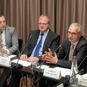 Opening remarks of the RCC Secretary General Goran Svilanovic (first on the right) at Regional Expert Conference and Workshop on Countering Online Radicalisation, Belgrade, 17-18 April 2018 (Photo: RCC/Natasa Mitrovic)