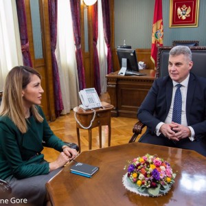 Within the official visit to Montenegro, Secretary General of the Regional Cooperation Council (RCC) Majlinda Bregu met with the Speaker of the Parliament, Ivan Brajović, in Podgorica on 22 February 2019 (Photo: Courtesy of the Parliament of Montenegro)