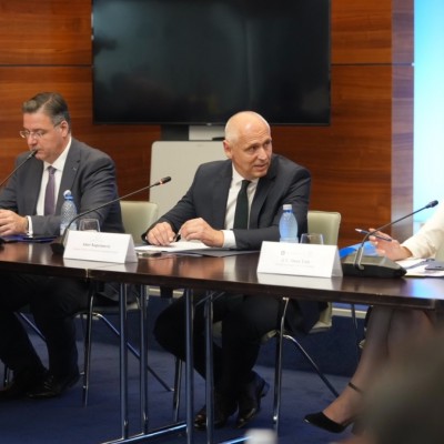 RCC Secretary General at the round table with MFA of Romania (on the right) and RCC Head of Political Department (on the left) on 28 July 2026 (Photo: RCC/Stefan Banu)