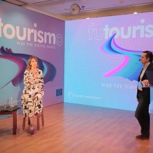 RCC Secretary General Majlinda Bregu and Acting Team Leader of RCC's Tourism Promotion and Development project Nikolaos Parastatidis at the award ceremony of the first regional FUTOURISMO competition held online on 2 March 2020 (Photo: RCC/Ani Media) 