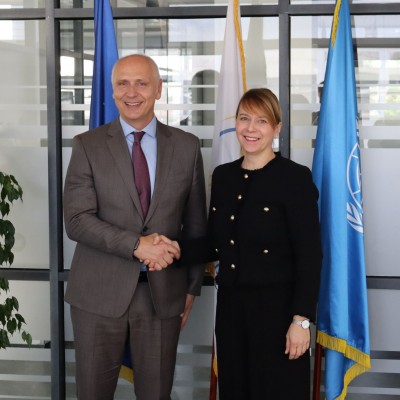 RCC Secretary General Amer Kapetanovic met with Head of South Eastern and Eastern Europe Clearinghouse for the Control of Small Arms and Light Weapons (SEESAC), Bojana Balon in Belgrade on 19 October 2025 (Photo: SEESAC)