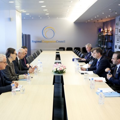 RCC Secretary General, Amer Kapetanović, welcomed the Deputy Minister of Foreign Affairs of Greece, Theoharis Theoharis at the RCC headquarters in Sarajevo on 3 February 2026 (Photo: RCC/Armin Durgut)