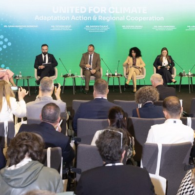 RCC’s Senior Expert on Green Agenda/Coordinator of the Green Agenda, Ivana Marković Bošković moderated the high-level ministerial panel “United for Climate – Adaptation Action & Regional Cooperation at the United for Climate: Regional Cooperation for a Resilient Future conference, in Tirana on 5 May 2026 (Photo: RCC/Henri Koci)