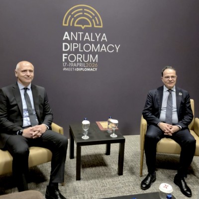 RCC Secretary General Amer Kapetanovic met with Deputy Minister of Foreign Affairs of Türkiye and Director for EU Affairs, Mehmet Kemal Bozay on the margins of Antalya Diplomacy Forum on 19 April 2026 (Photo: RCC) 