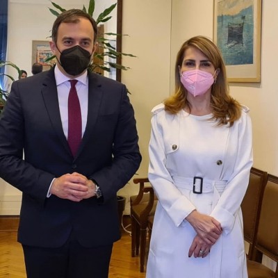 RCC Secretary General Bregu and Hellenic Parliament Member Chatzivasileiou, 12 April 2022