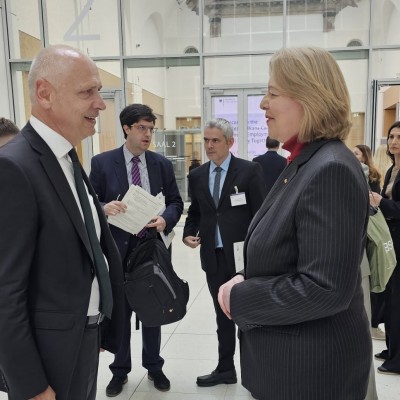 RCC Secretary General Amer Kapetanovic and Bärbel Bas, Federal Minister of Labour and Social Affairs at the Western Balkans Conference: Advancing Employment and Social Policy Together, held in Berlin on 11 May 2026 (Photo: RCC)