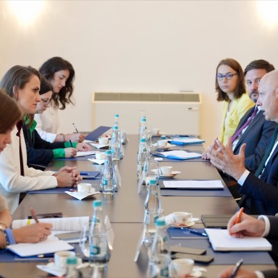 RCC Secretary General Amer Kapetanović met with Minister of Foreign Affairs of Romania Oana Țoiu in Bucharest on 28 July 2026 (Photo: RCC/Stefan Banu) 