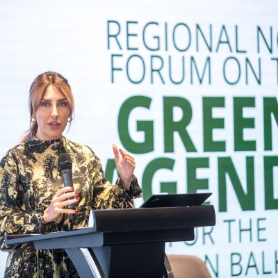 RCC Secretary General Majlinda Bregu opening the NGO Forum on Green Agenda for the Western Balkans (Photo: RCC/Nemanja Brankovic)