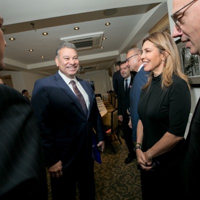 RCC Secretary General Majlinda Bregu and Gabriel Escobar, Deputy Assistant Secretary (DAS) at the SEECP Ministerial Breakfast, co-organised by the RCC and Skopje SEECP Chairpersonship-in-Office, in New York on 21 September 2023 (Photo: RCC/Lydia Lee)