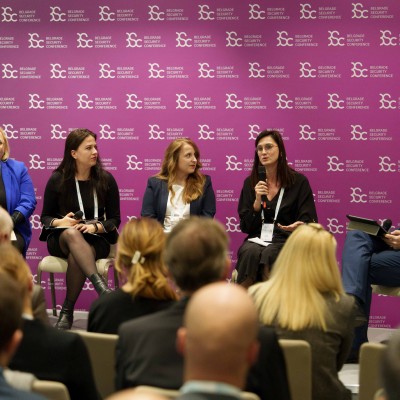 Panel discussion on the latest RCC's SecuriMeter findings presented during the Belgrade Security Conference on 19 November 2025 (Photo: RCC/Nikola Radojicic)