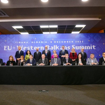 European Union and Western Balkans Telecommunications operators signing Roaming Declaration in Tirana at EU - Western Balkans Summit on 6 December 2022 (Photo: RCC/Armand Habazaj)