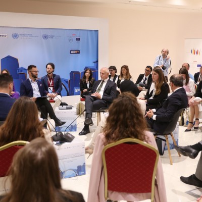 RCC hosted a Fireside Talk titled “Bridging Cultures – Youth at the Heart of Regional Cooperation” within the “Dialogue for the Future” Conference, held in Mostar on 20 May 2025 (Photo: RCC/Jasmin Sakovic) 