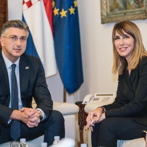 Secretary General of the RCC, Majlinda Bregu met with Croatian Prime Minister, Andrej Plenković in Zagreb, 19 November 2019 (Photo: RCC/Damir Zizic)
