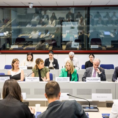 RCC Secretary General Majlinda Bregu addressing the EU-Western Balkans Regulatory Dialogue meeting, in Brussels on 30 June 2023 (Photos: RCC/Frédéric Swennen)