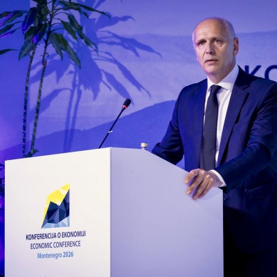 RCC Secretary General Amer Kapetanovic opening the first panel of the Economic Conference Montenegro 2026 in Budva on 30 September 2026 (Photo: Danilo Papic/RCC)