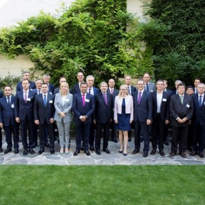 Participants of the meeting of the Ministers of Economy of the London Western Balkans Summit, held in Vienna, 4 July 2018 (Photo: RCC/Maja Handjiska Trendafilova)