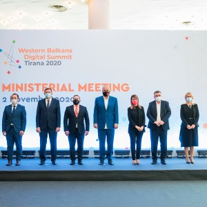 3rd Western Balkans Digital Summit in Tirana ended by 2 MoUs: on 5G roadmap for digital transformation;  and on regional interoperability and trust services in the region, signed by the WB6 on 2 November 2020 (Photo: RCC/Armand Habazaj)