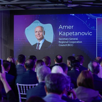 RCC Secretary General Amer Kapetanovic opening the 7th Western Balkans Digital Summit in Skopje on 2 October 2025 (Photo: RCC/Ognen Acevski)
