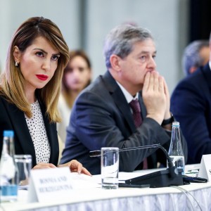 Majlinda Bregu opening the first RCC Annual Meeting in a capacity of organization's Secretary General, in Sarajevo on 8 July 2019 (Photo: RCC/Armin Durgut)