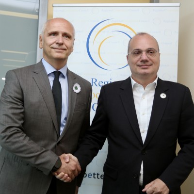 RCC Secretary General Amer Kapetanovic hosted Minister for Europe and Foreign Affairs of Albania, Igli Hasani at RCC Headquarters on 10 July 2025 in Sarajevo (Photo: RCC/Jasmin Sakovic)