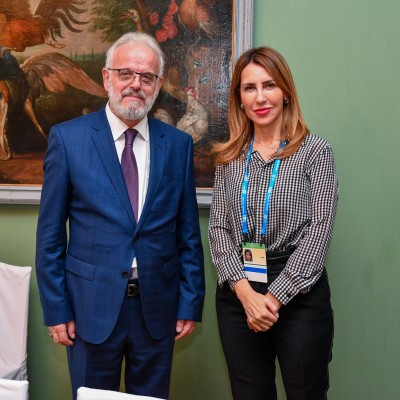RCC Secretary General Majlinda Bregu and Prime Minister of North Macedonia Talat Xhaferi meet on the sidelines of Munich Security Conference (Photo: Curtsey of North Macedonia Prime Minister Office) 