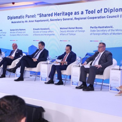 RCC Secretary General Amer Kapetanović took part in the high-level  Diplomatic Panel: “Shared Heritage as a Tool of Diplomacy” held in Mostar on 20 May 2025 (Photo: RCC/Jasmin Sakovic)