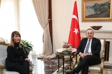 Majlinda Bregu, Secretary General of the Regional Cooperation Council (RCC) at the meeting with Mevlüt Çavuşoğlu, Minister of Foreign Affairs of Turkey in Ankara on 10 February 2020 (Photo: Courtesy of Turkish MFA)