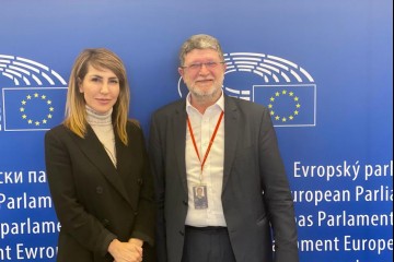 RCC Secretary General Majlinda Bregu met with Tonino Picula, Member of the EU Parliament to talk, among other things, about the EU perspective of the Western Balkans economies, in Brussels on 18 February 2020 (Photo: RCC/Elda Kalaja)