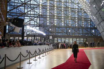 RCC Secretary General Majlinda Bregu arriving at the EU-WB Summit on 13 December 2023 in Brussels (Photo: RCC/Laure Geerts)