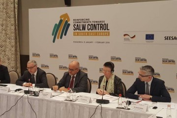RCC Secretary General Goran Svilanovic addressing the High Level Regional Conference - Reinforcing Commitments towards Small Arms and Light Weapons Control in South East Europe, in Podgorica, Montenegro, 1 February 2018 (Photo: RCC/Zoran Popov)