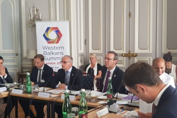 RCC Secretary General Goran Svilanovic presented key results of the implementation of Multi-Annual Action Plan on Regional Economic Area at the meeting of Ministers of Economy of the London Western Balkans Summit held in Vienna, 4 July 2018 (Photo: RCC/Maja Hadjiska Trendafilova)