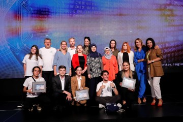 Finalists, winners and hosts of Balkhaton 3.0 in Pristina on 6 September 2022 (Photo: RCC/Valdrin Xhemaj)