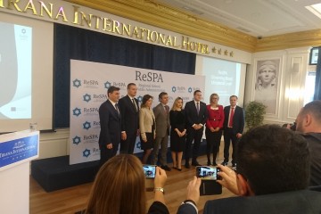 Ministers in charge of public administration reform from Western Balkan economies endorsed the 'Western Balkans Recommendations on Public Participation', at the 8th Governing Board Meeting at Ministerial level, organised by Regional School of Public Administration (ReSPA), on 6 November 2017 in Tirana. (Photo: RCC/Radu Cotici)