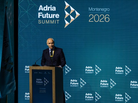 Secretary General of the Regional Cooperation Council (RCC), Amer Kapetanović, at the opening of the Adria Future Summit in Tivat on 22 April 2026 (Photo: Courtesy of Adria Future Summit)