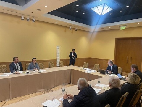 IISG team consultations with partners from Albania at meetings held in Tirana on 18 April 2024 (Photo: RCC/IISG)