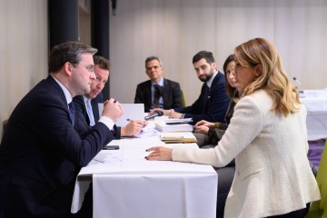 RCC Secretary General Majlinda Bregu took part at the informal meeting of SEECP foreign ministers in Brussels on 15 November 2021 (Photo: RCC/Jerome Hubert) 