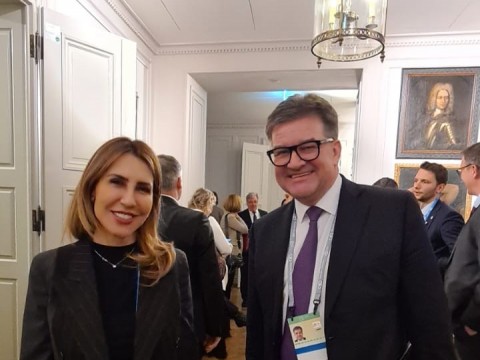RCC Secretary General Majlinda Bregu and EU Special Representative for the Belgrade-Pristina Dialogue and other Western Balkan regional issues Miroslav Lajčák meet on the sidelines of Munich Security Conference (Photo: RCC) 