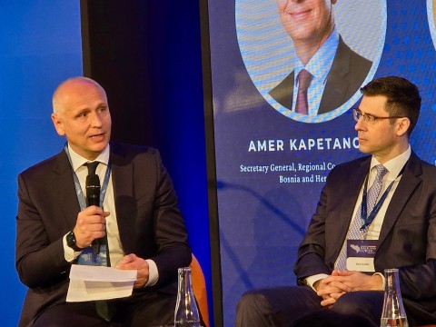 RCC Secretary General Amer Kapetanovic speaking at the Budapest Balkan Forum 2026 (Photo: RCC/Edin Sabljica)