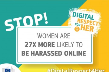 The #DigitalRespect4Her Campaign is a campaign launched by the European Commission to raise awareness about online violence against women and promote good practices to tackle this issue (Illustration: European Commission) 