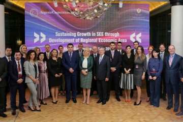 Participants of the SEEIC ministerial meeting held on 11 May 2018 in Tivat, Montenegro. (Photo: RCC/Radonja Srdanovic)