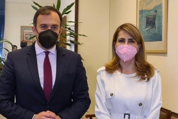 RCC Secretary General Bregu and Hellenic Parliament Member Chatzivasileiou, 12 April 2022