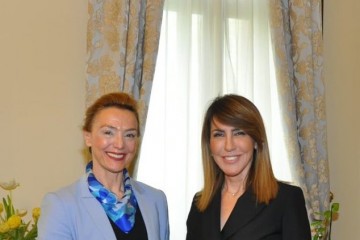 Majlinda Bregu, Secretary General of the Regional Cooperation Council (RCC) with Marija Burić Pejčinović, Deputy Prime Minister and Minister of Foreign and European Affairs of Croatia in Zagreb, 18 April 2019 (Photo: courtesy of Croatian Ministry of Foreign and European Affairs)