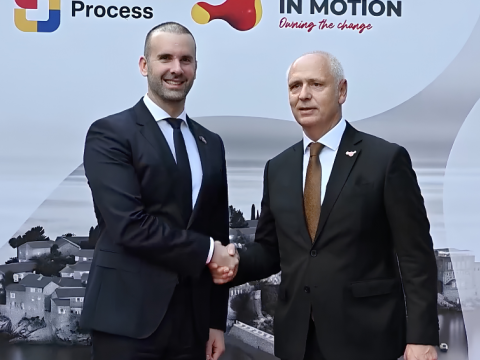 Prime Minister of Montenegro Milojko Spajic and RCC Secretary General Amer Kapetanovic ahead of the Berlin Process Leaders' Summit on 22 October 2026 in Budva (Photo: Courtesy of Government of Montenegro)