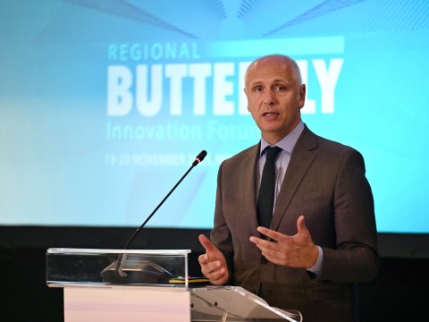 Amer Kapetanović, RCC Secretary General opened 4th Butterfly Innovation Forum 2025 in Novi Sad on 20 November 2025 (Photo: RCC)